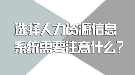 选择人力资源信息系统